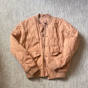 Universal Thread Quilted Bomber Jacket in Dusty Peach